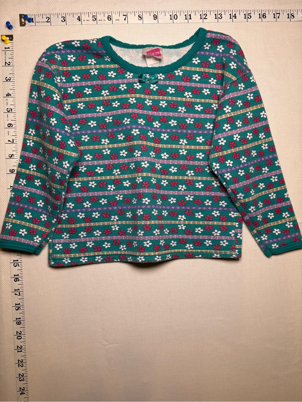 Vintage Y2K Hanes Her Way Girls Floral Sweatshirt Size 5T